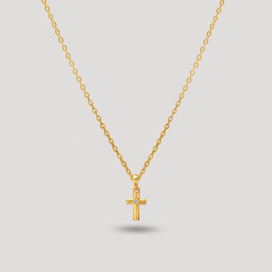 Delicate Cross with a Natural Diamond - Soul Nomads