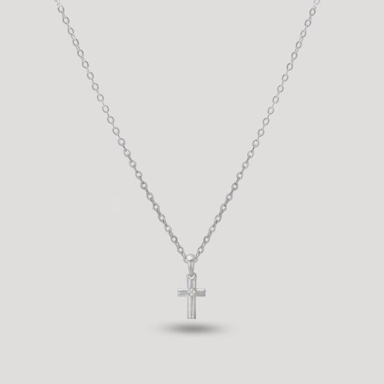 Delicate Cross with a Natural Diamond - Soul Nomads