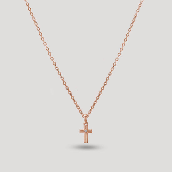 Delicate Cross with a Natural Diamond - Soul Nomads