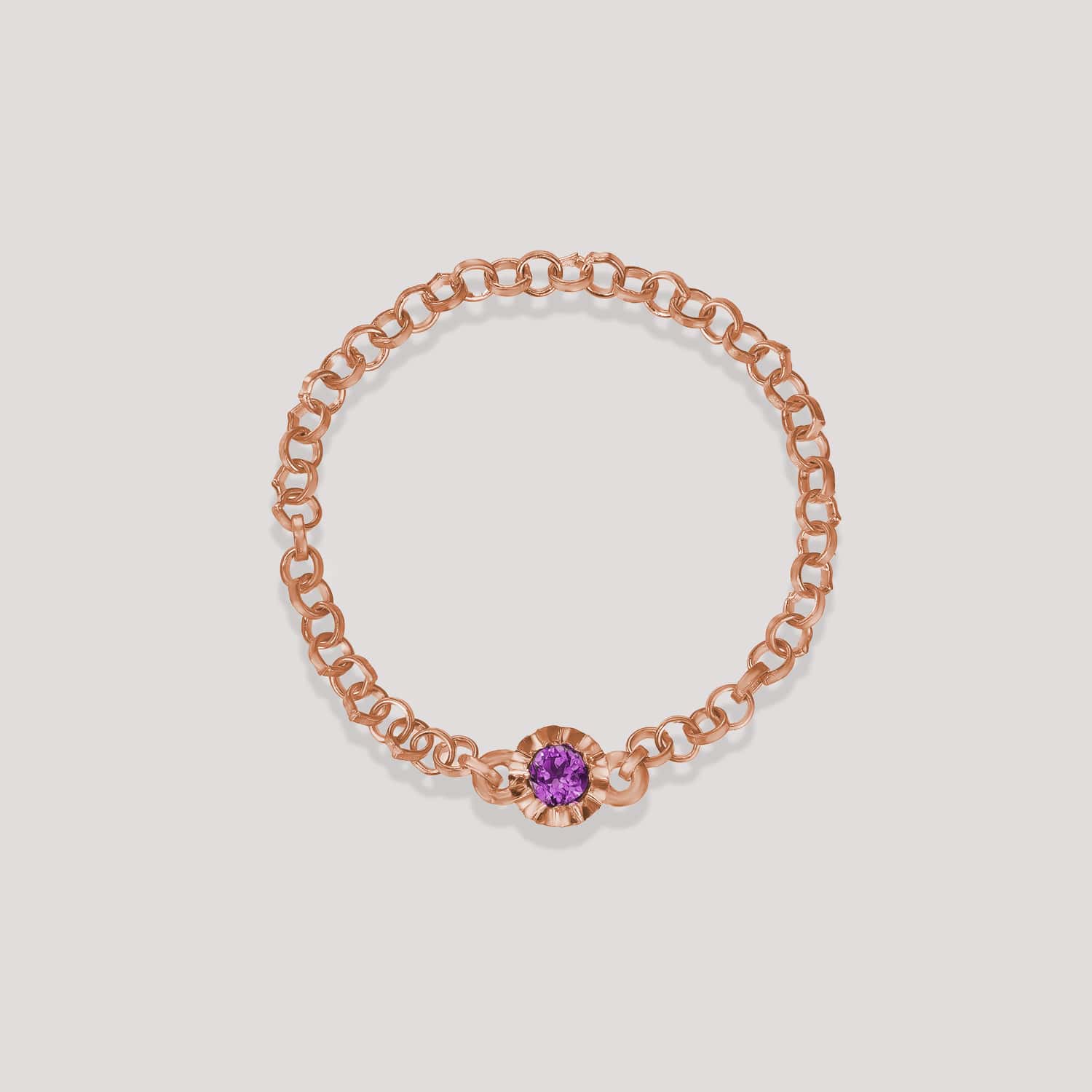 Stylish Chain Ring Vermeil Rose Gold in Sapphires - Soul Nomads